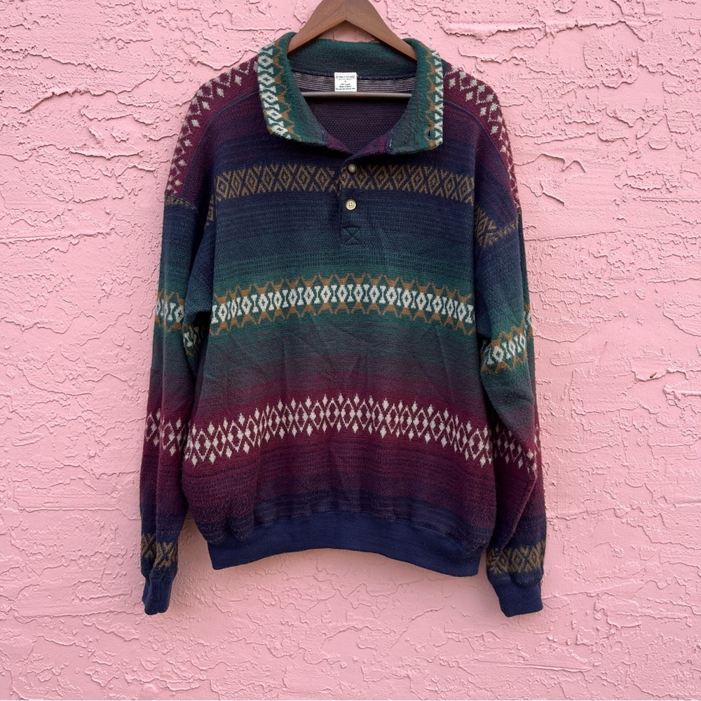 Vintage Structure Active Wear Pullover Navajo Design Adult Size Small